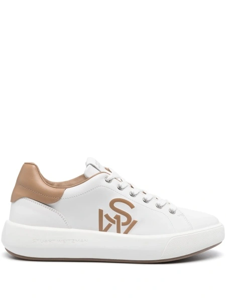 Sneakers Stuart Weitzman albi din piele