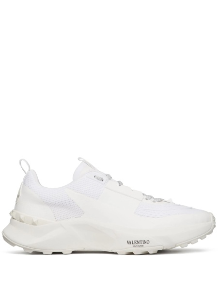 Sneakers Valentino Garavani Rockstud albi din piele si vascoza