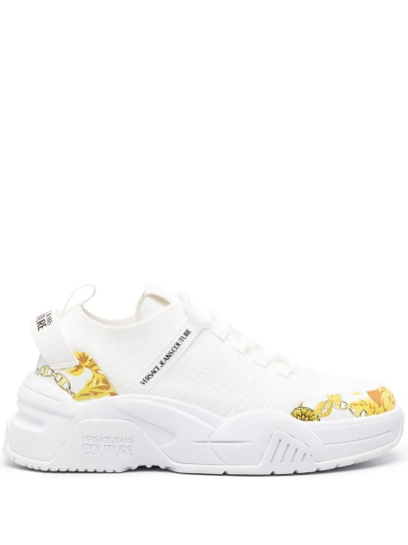 Sneakers Versace Jeans Couture albi din poliuretan si material textil