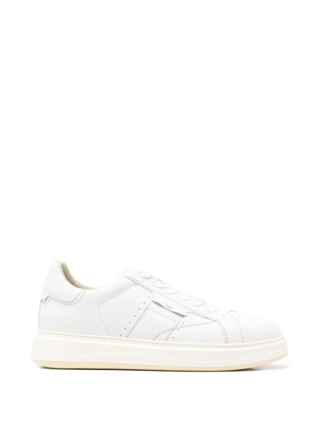 Sneakers Woolrich albi din piele
