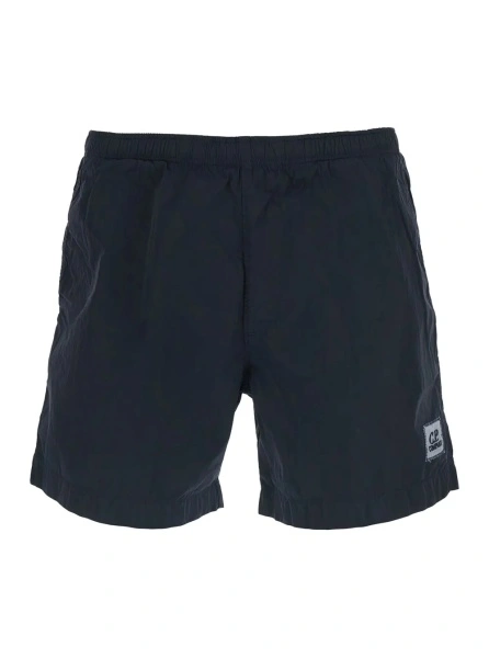 Sorturi Blue Swim shorts with Logo on the Front in Tech Fabric Men
