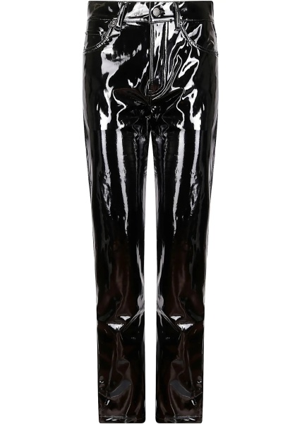 Straight Fit Vinyl Trousers