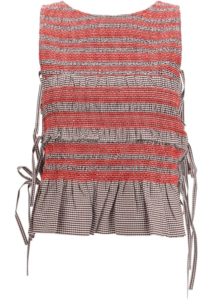 Topuri Elastic printed Top with ruching and side ties