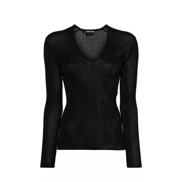 Topuri Tom Ford Sheer Fine-Ribbed Top