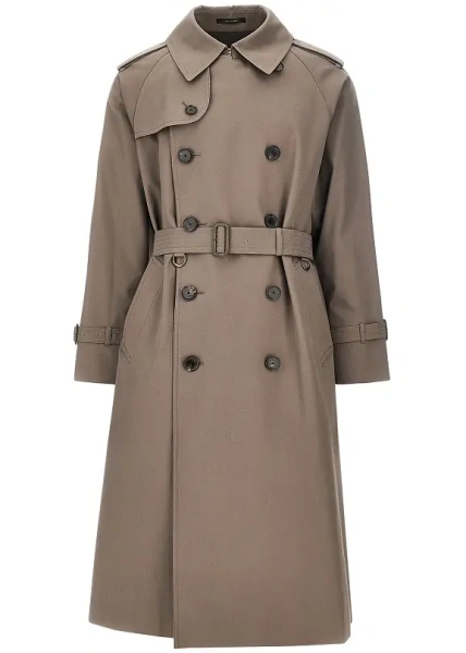 Trenciuri Cotton double-breasted long trench-coat
