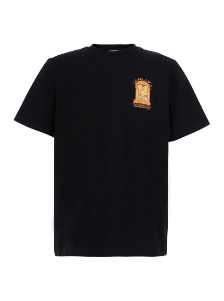 Tricou Black Crew neck T-shirt with logo detail on the front and maxi logo on the back in cotton for men