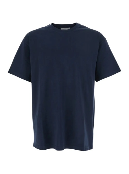 Tricou Blue T-Shirt with Logo on the Front in Cotton Man