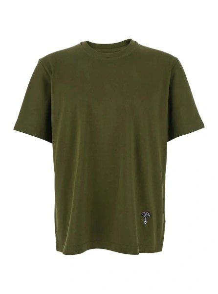 Tricou Bottega Veneta verde din bumbac