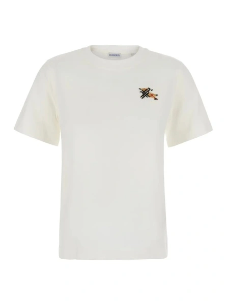 Tricou Burberry alb din bumbac