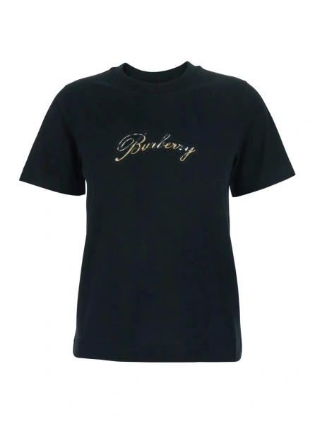 Tricou Burberry negru din bumbac