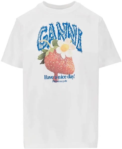 Tricou Cotton T-shirt with 'Strawberry' print
