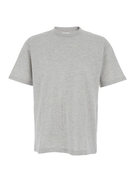 Tricou Crew Neck T-Shirt with Cassandre Embroidery in Grey Cotton for Men