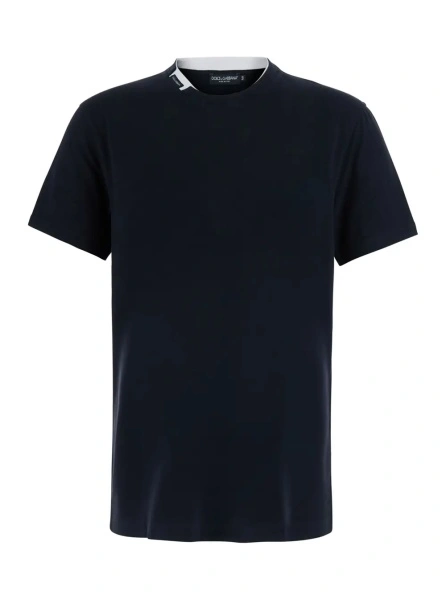 Tricou Dolce & Gabbana albastru din bumbac