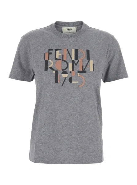 Tricou Fendi gri din bumbac