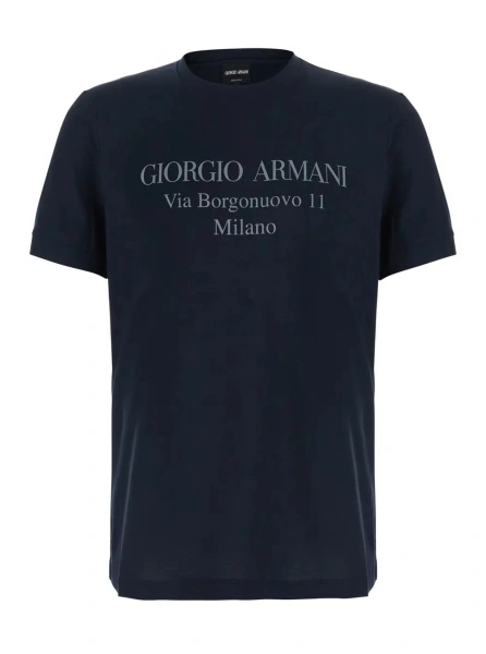 Tricou Giorgio Armani albastru din bumbac
