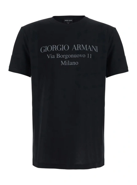 Tricou Giorgio Armani negru din bumbac