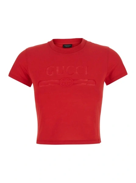 Tricou Gucci rosu din bumbac