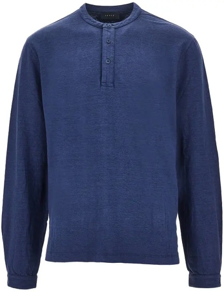 Tricou 'Henley Deck' linen jersey T-shirt