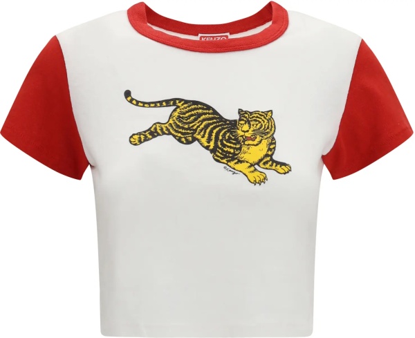 Tricou Jumping Tiger cropped cotton T-Shirt