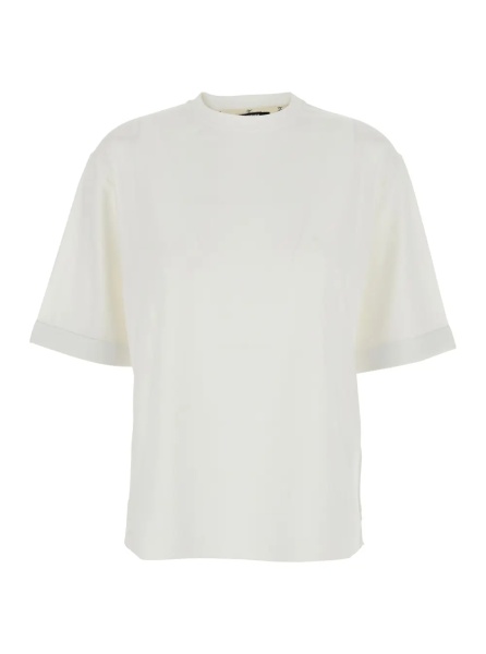 Tricou 'LE TSHIRT VENTADOU' White Crew neck T-shirt with gros grain logo on the back in fabric for women