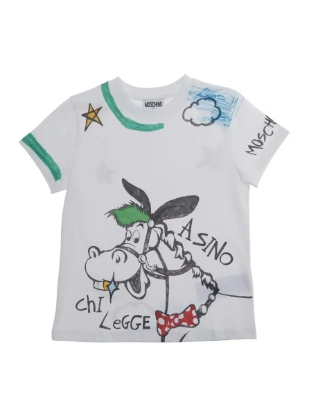Tricou MoschinoS alb din bumbac