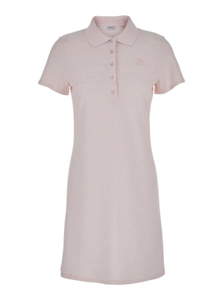 Tricou polo Burberry roz din bumbac