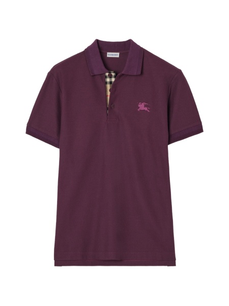 Tricou Polo Burberry violet din bumbac