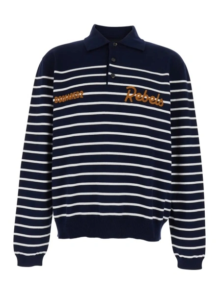 Tricou polo DSQUARED2 albastru din bumbac