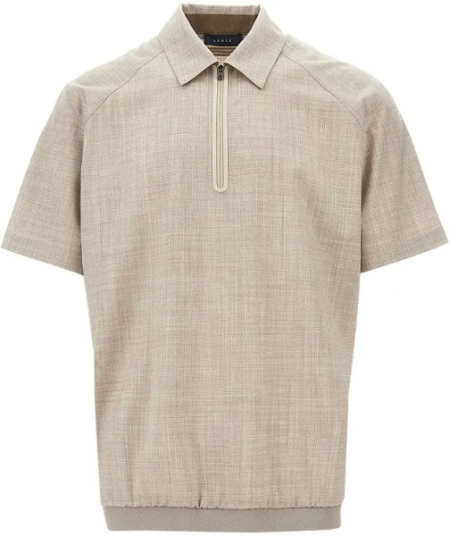 Tricou Polo Light wool zipped polo shirt