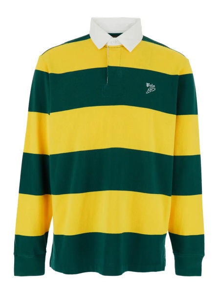 Tricou Polo "Rugby" Multicolor Polo Shirt with Logo Embroidery on the Front and All-Over Striped Motif in Cotton Man