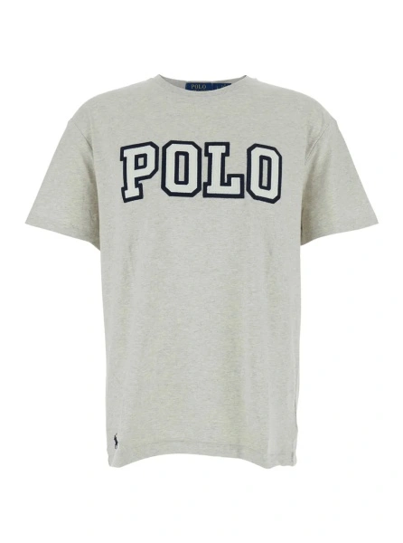 Tricou Ralph Lauren gri din bumbac