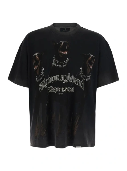Tricou REPRESENT negru din bumbac