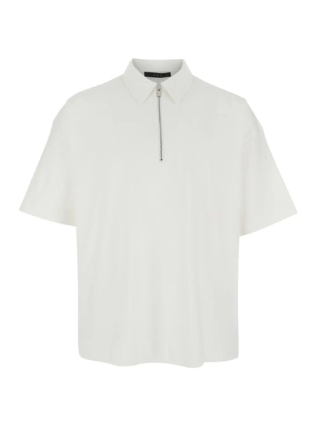Tricou T-Shirt 'TELEMO' White with Round Neck and Short Sleeves in Cotton for Men
