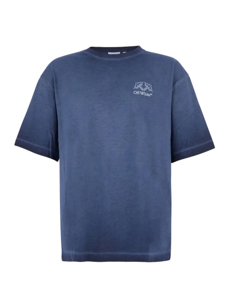 Tricou Tshirt OFFLINE HALF HARROW with logo and short sleeves in Blue Cotton Men