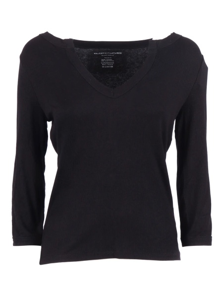 Tricou V neck T-shirt, 3/4 sleeve