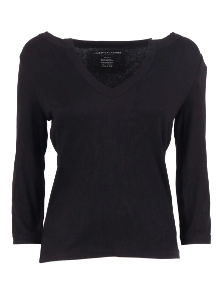 Tricou V neck T-shirt, 3/4 sleeve
