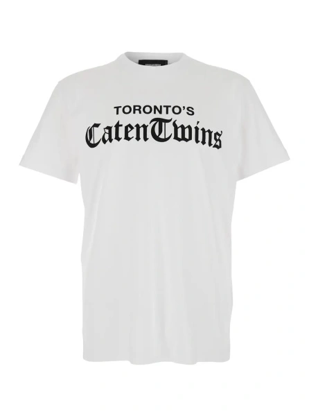 Tricou White T-Shirt with Logo on the Front in Cotton Man