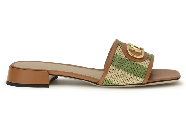 VLogo Signature raffia slide Sandals