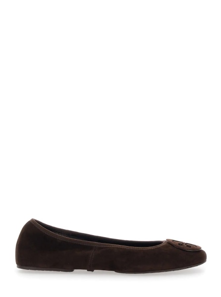 Balerini Brown Ballerinas with Logo Plaque on the Front in Suede Woman