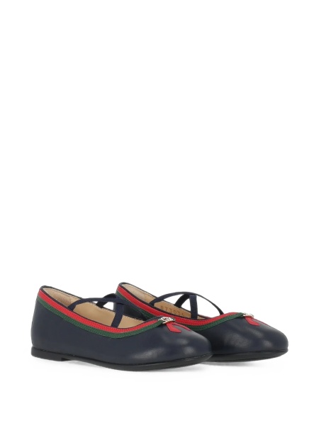 Balerini Gucci albastri din piele