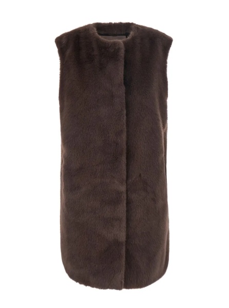 Blanuri Brown fur with round collar in Faux fur Woman