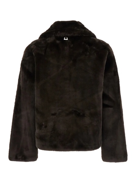 Blanuri Jacket Elis with Ecoleather collar and long sleeves in 100% Recycled Polyester brown woman