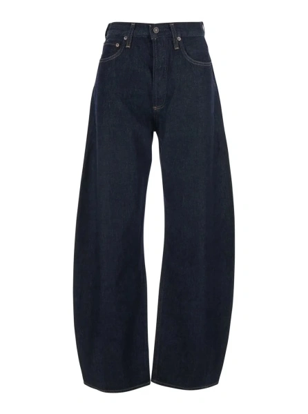 Blugi AGOLDE albastri din denim 'LUNA'