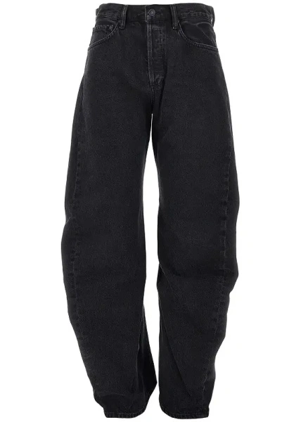 Blugi AGOLDE negri din bumbac si denim