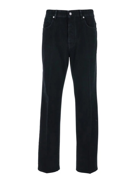 Blugi Black Jeans with Belt Loops in Denim Man