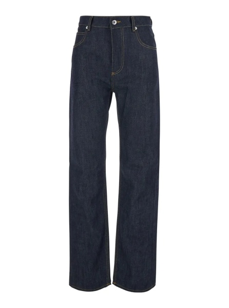Blugi Blue Jeans with contrasting stitching and logo patch on the back in denim for women