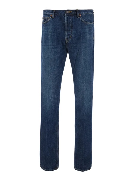 Blugi Blue Jeans with logo embroidery on the front and logo patch on the back in denim for men