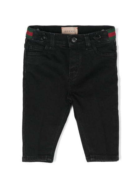 Blugi Gucci negri din bumbac si spandex/elastan