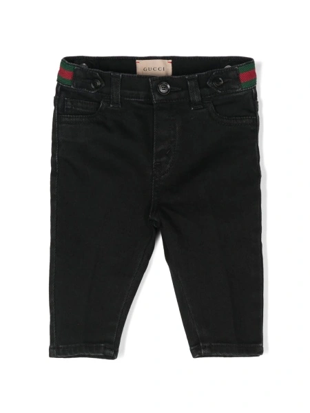Blugi Gucci negri din bumbac si spandex/elastan