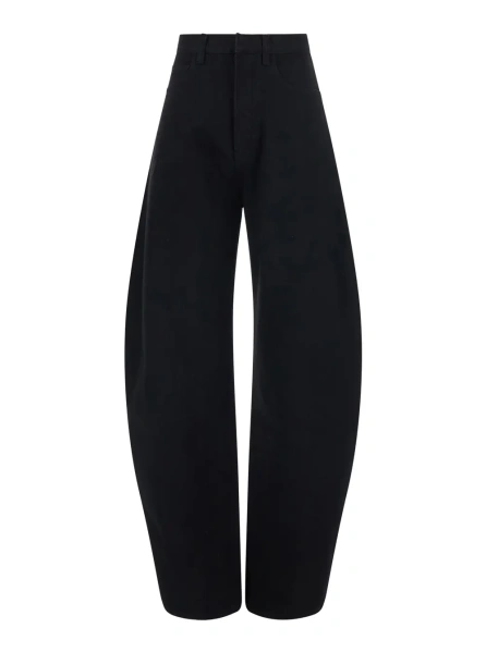 Blugi High-waisted jeans with back pockets in black denim for women